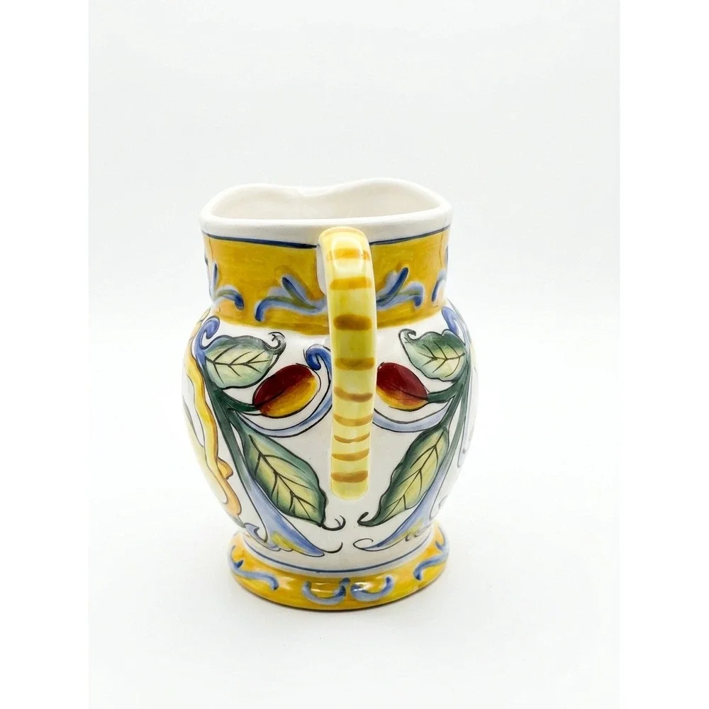 Fitz and Floyd Ricamo Rooster Creamer Pitcher Italian Ceramic Hand Painted